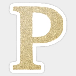 The Letter P Metallic Gold Sticker